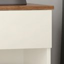Ver imagem 3 de Mesa de Cabeceira Duda Criado 1 Gaveta Pés Retro Off White/freijó