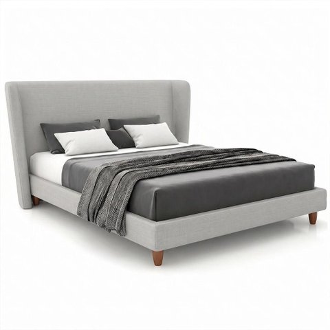 Cama Japonesa Casal Corea com Cabeceira Madeira Off White Sallar Home
