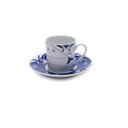 Ver imagem 1 de Kit Jogo de 6 xícaras de café com pires de porcelana azul