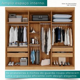 Guarda-roupa Casal 100% Mdf 6 Portas 4 Gavetas Grécia - Mais Móveis Cor Cinamomo - 4