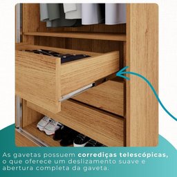 Guarda-roupa Casal 100% Mdf 6 Portas 4 Gavetas Grécia - Mais Móveis Cor Cinamomo - 7