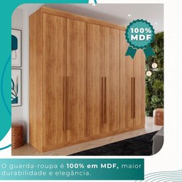 Guarda-roupa Casal 100% Mdf 6 Portas 4 Gavetas Grécia - Mais Móveis Cor Cinamomo - 6