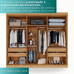 Guarda-roupa Casal 100% Mdf 6 Portas 4 Gavetas Grécia - Mais Móveis Cor Cinamomo - 5