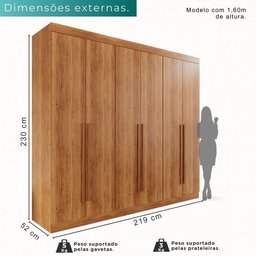 Guarda-roupa Casal 100% Mdf 6 Portas 4 Gavetas Grécia - Mais Móveis Cor Cinamomo - 3