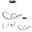 Ver imagem 2 de Lustre Pendente Aneis 3 em 1 Arco Infinito 49w Led Teto Luxo Recepçao