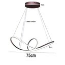 Ver imagem 3 de Lustre Pendente Aneis 3 em 1 Arco Infinito 49w Led Teto Luxo Recepçao