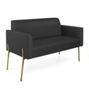 Ver imagem 1 de Sofá Namoradeira 2 Lugares Pé de Ferro Dourado Marisa Corino Preto D03 - D'Rossi