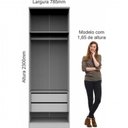 Ver imagem 5 de Guarda-Roupa Modulado 3 Peças Elegance Cinza/Niquel/Blanc