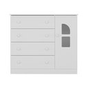 Ver imagem 7 de Cômoda Infantil 95cm 1 Porta com Vidro e 4 Gavetas Amora Multimóveis Mp4510 Branco