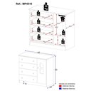 Ver imagem 4 de Cômoda Infantil 95cm 1 Porta com Vidro e 4 Gavetas Amora Multimóveis Mp4510 Branco