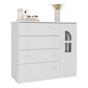 Ver imagem 2 de Cômoda Infantil 95cm 1 Porta com Vidro e 4 Gavetas Amora Multimóveis Mp4510 Branco