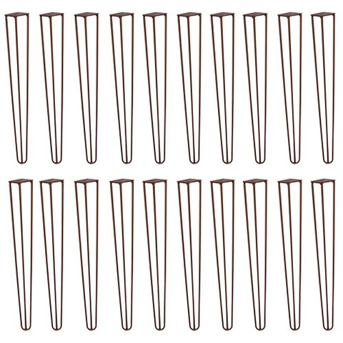 Kit 20 Pés de Metal 60 CM Hairpin Legs Mesa de Canto Aparador Bronze