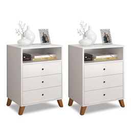 CONJUNTO DE 2 CRIADOS DE CABECEIRAS BRANCO AUSTRIA - 1