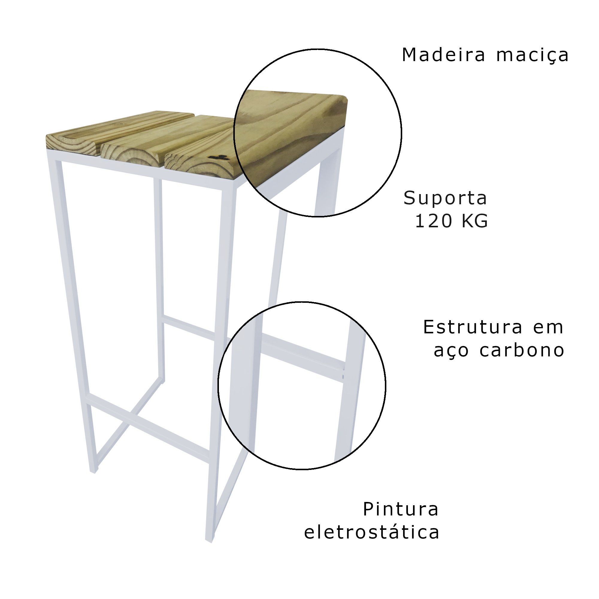 Banqueta G Strassis Design Sd-5041 Branca - 3