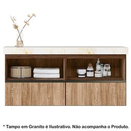Conjunto 02 Balcoes Para Banheiro Cj14 Amendoa Carvalho - 10