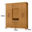 Ver imagem 2 de Guarda Roupa Casal Imperial Carvalho Americano - Incorplac