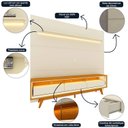 Ver imagem 3 de Rack com Painel Royal/requinte 2.2 C/pés Madeira Off White com Naturale - Gelius Móveis