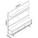 Ver imagem 4 de Rack com Painel Royal/requinte 2.2 C/pés Madeira Off White com Naturale - Gelius Móveis