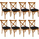 Ver imagem 1 de Kit 08 Cadeiras Para Sala de Jantar e Estar Living Estofada Ávila L02 Suede Preto - Lyam Lyam Decor