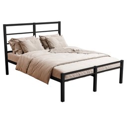 CAMA CASAL CRISTAL FERRO/AÇO COM 3 BARRAS P/ATE 250 KG -SUPER REFORÇADA - HOTEL -POUSADA - PRETO - 4
