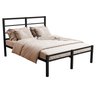 CAMA CASAL CRISTAL FERRO/AÇO COM 3 BARRAS P/ATE 250 KG -SUPER REFORÇADA - HOTEL -POUSADA - PRETO - 4