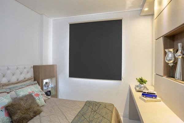 Persiana Rolo Tecido Blackout (1,00 Largura x 2,50 Altura) Preto - Vogaflex - 1