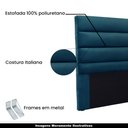 Ver imagem 3 de Cabeceira Decorativa 1,40M Guess Veludo Azul Marinho - Gran Belo