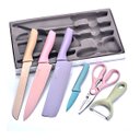 Ver imagem 3 de Kit Facas 6 Peças Coloridas Utensílios de Aço Inox