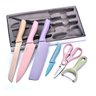 Kit Facas 6 Peças Coloridas Utensílios de Aço Inox - 3