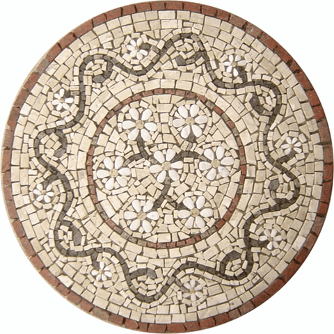 Mandala Mosaico Floral Rosone Fiorellini Veronesi I 100cm