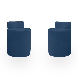 Kit Puff Banqueta Alto Confortável Reforçado Minimalista Roma Suede