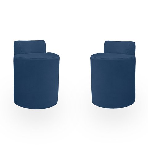 Kit Puff Banqueta Alto Confortável Reforçado Minimalista Roma Suede