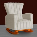 Ver imagem 2 de Poltrona Balanço C/ Puff Melinda Suede Bege - Lm Decor