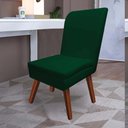 Ver imagem 4 de Kit 10 Cadeira Ana Pé Trapézio Suede Verde E Corino Branco