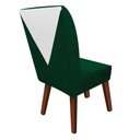 Ver imagem 2 de Kit 10 Cadeira Ana Pé Trapézio Suede Verde E Corino Branco
