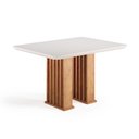 Ver imagem 1 de Mesa Sala de Jantar Tampo com Vidro Mond 1,20m Madeirado/off White Viero