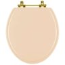 Assento Sanitario Poliéster Convencional Oval Rosa Floral para Vaso Deca com Ferragem Dourada - 1