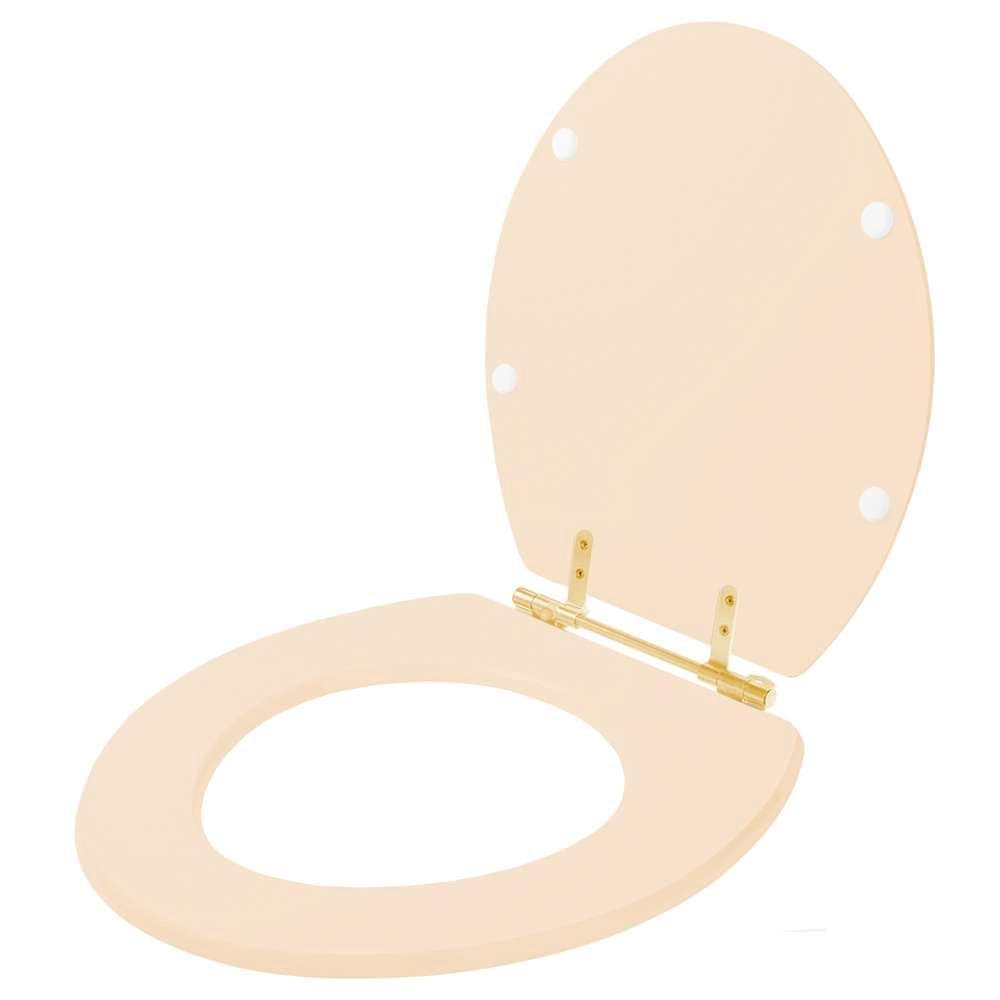 Assento Sanitario Poliéster Convencional Oval Rosa Floral para Vaso Deca com Ferragem Dourada - 2