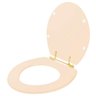 Assento Sanitario Poliéster Convencional Oval Rosa Floral para Vaso Deca com Ferragem Dourada - 2