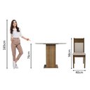 Ver imagem 5 de Conjunto Sala de Jantar Madesa Beta Mesa Tampo de Vidro Redondo 4 Cadeiras - Rustic/crema/bege