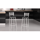 Ver imagem 1 de Kit Banqueta com Encosto Altura de 70cm e Assento de 35cm:preto/branco