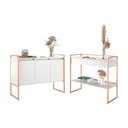 Ver imagem 1 de Conjunto Buffet e Aparador Villa do Cedro Industrial 3 Portas 1 Gaveta MDP 120cm Brancocobre Plata