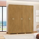 Ver imagem 3 de Guarda-roupa Estepona 6 Portas Nature Amplo Espaço Interno Casal Mdf