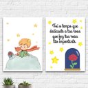 Ver imagem 1 de Kit 2 Quadros O Pequeno Príncipe E A Rosa 33x24cm:Madeira preta