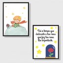 Ver imagem 2 de Kit 2 Quadros O Pequeno Príncipe E A Rosa 33x24cm:Madeira preta