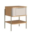 Ver imagem 3 de Mesa Cabeceira Curva 1 Gaveta Bellagio Cinamomo/Off White