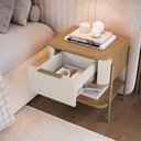 Ver imagem 2 de Mesa Cabeceira Curva 1 Gaveta Bellagio Cinamomo/Off White