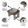 Comedouro Elevado Pet Mdf Gato - Porcelana Felino - 5