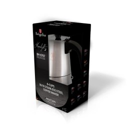 Cafeteira Aço Inox 6 Xícaras 300ml Cafeteira Italiana Café Cozinha Coffe Italiano Berlinger Haus - 4