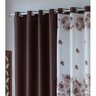 Cortina Para Sala Quarto Marrom Florida Horto Sultan - Marrom/ Branco - 3